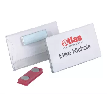 DURABLE magnetinis vardo ženklas 90 x 54 mm, permatomas, 25 vnt. pakelyje 811719