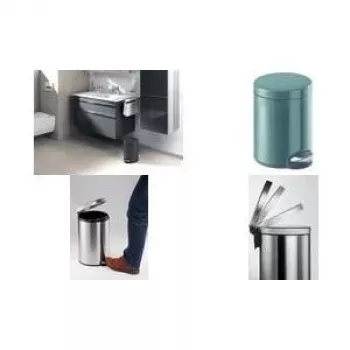 DURABLE metalinė pedalų šiukšliadėžė apvali 5 L sidabrinė 341058