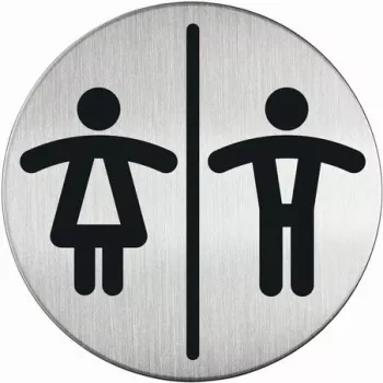 DURABLE PICTO WC universali tualeto ženklas, apvalus, sidabrinis, lipnus, 83 mm, 1 vnt. 492023