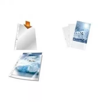 DURABLE PREMIUM A4 perforuoti kišenėlės, 100 mikronų, kristališkai skaidrios, daugiaaukštės perforacijos, 100 vnt. pakelis 268319