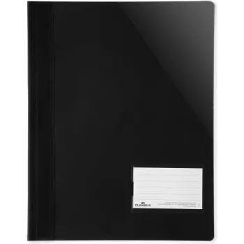 DURABLE ataskaitų segtuvas A4+ su etikečių langeliu 90x57 mm, permatomas, 25 vnt. 269001