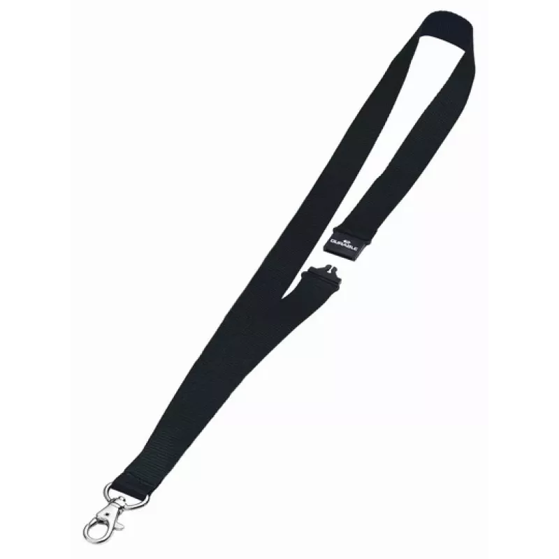 DURABLE Textile Lanyard 20 su karabinu, juodas, 10 vnt. (813701)