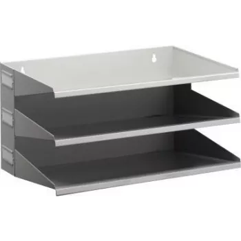 DURABLE VARICOLOR 3 pakopų A4 rūšiavimo lentyna, modulinis stalinis organizatorius, pilka su raudonais/žaliais/mėlynais padėklais 335910
