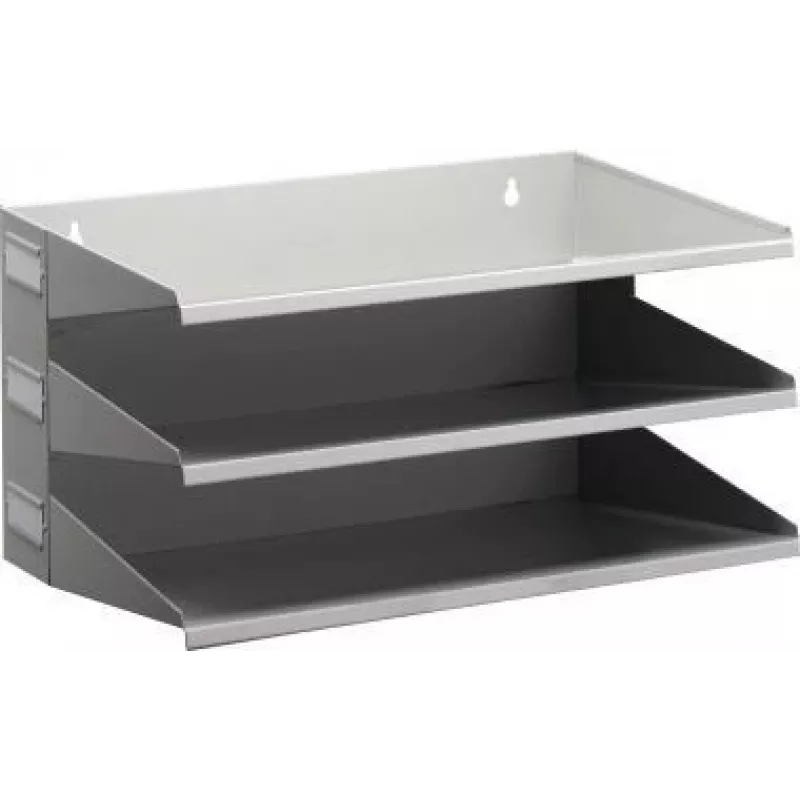 DURABLE VARICOLOR 3 pakopų A4 rūšiavimo lentyna, modulinis stalinis organizatorius, pilka su raudonais/žaliais/mėlynais padėklais 335910