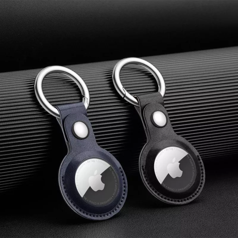 Dux Ducis 4 vnt. Silikoninis lankstus dėklas su raktų pakabuko kilpa, skirtas Apple AirTag (juoda, žalia, rožinė, mėlyna)