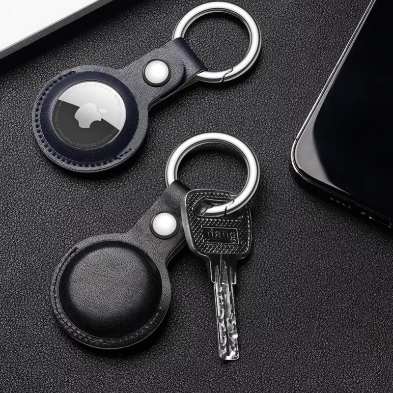 Dux Ducis 4 vnt. Silikoninis lankstus dėklas su raktų pakabuko kilpa, skirtas Apple AirTag (juoda, žalia, rožinė, mėlyna)