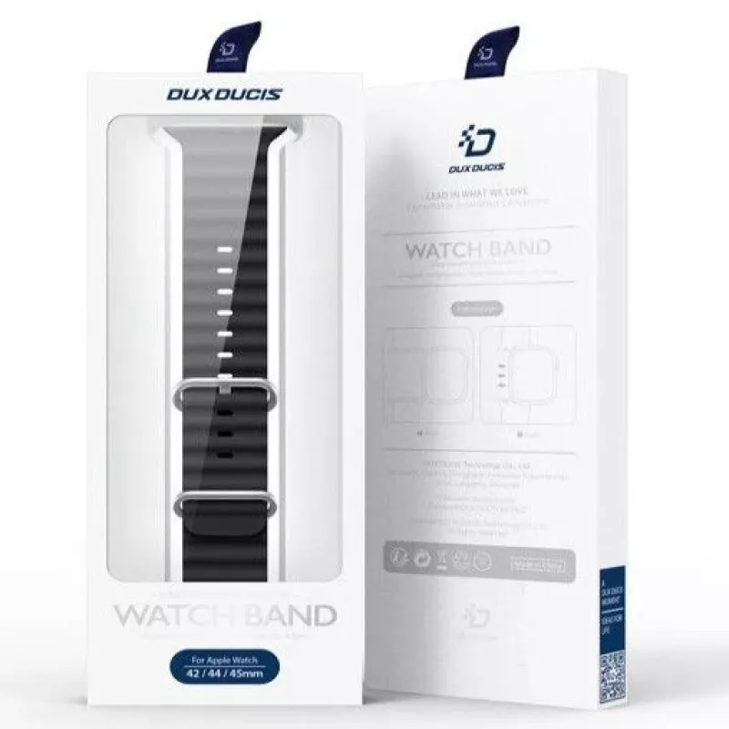 Dux Ducis Silikoninis dirželis Apple Watch 42/44/45/46/49mm Juodas