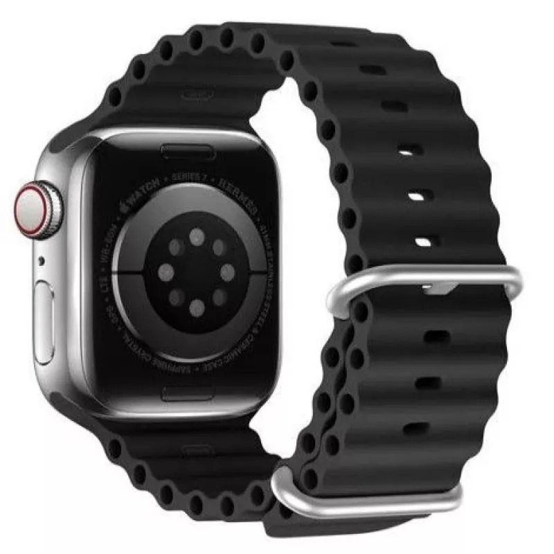 Dux Ducis Silikoninis dirželis Apple Watch 42/44/45/46/49mm Juodas