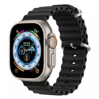 Dux Ducis Silikoninis dirželis Apple Watch 42/44/45/46/49mm Juodas