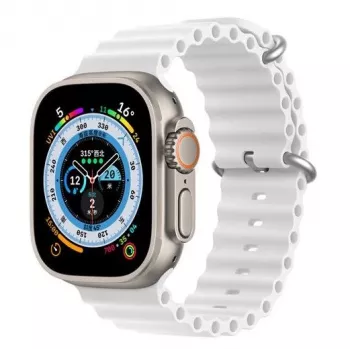 Dux Ducis Apple Silicone Strap for Apple Watch 42/44/45/46/49MM White
