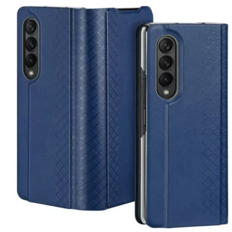 Dux Ducis Bril Series Flip Wallet Case Samsung Galaxy Z Fold4, tamsiai mėlyna
