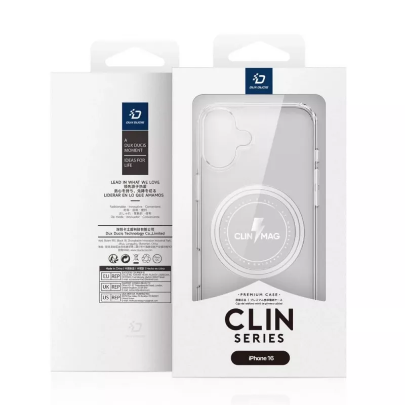 DUX DUCIS Clin Mag Dėklas iPhone 16, Skaidrus, Suderinamas su MagSafe
