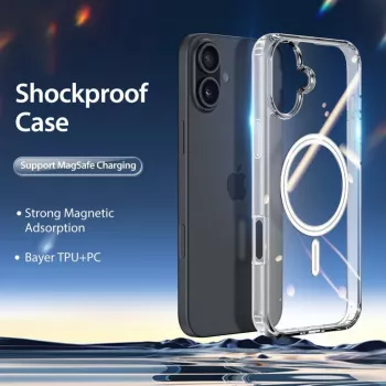 DUX DUCIS Clin Mag Dėklas iPhone 16, Skaidrus, Suderinamas su MagSafe