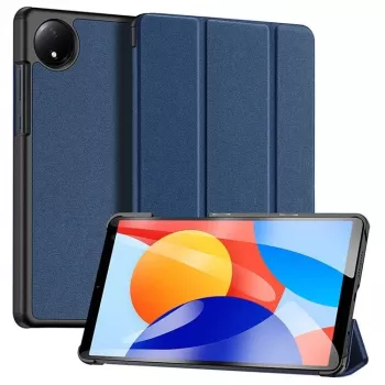 Dux Ducis Domo Series Tri-fold Stand PU Leather Tablet Cover, skirta Xiaomi Redmi Pad SE 8.7, mėlyna