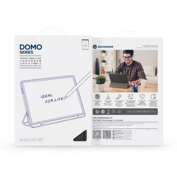 Dux Ducis Galaxy Tab A9 Plus / Tab A11 Plus Domo Series Tri-fold Stand PU Leather Tablet Cover Black