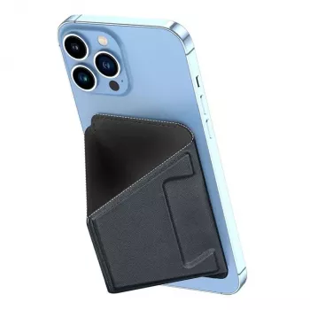 Dux Ducis Magnetinis PU Odinis Dėklas su Pinigine ir Stovu, skirtas Apple iPhone 13 Pro Max – Juodas