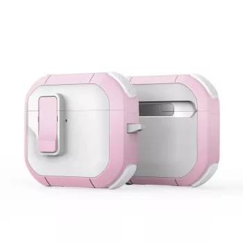 Dux Ducis PECP Series PC+TPU Dangtelis su Kablyliu AirPods 4, Balta Rožinė