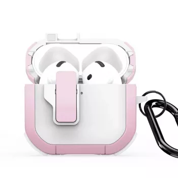 Dux Ducis PECP Series PC+TPU Dangtelis su Kablyliu AirPods 4, Balta Rožinė