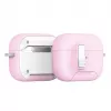 Dux Ducis PECQ Series PC+TPU dangtelis su kabliuku, skirtas Apple AirPods Pro 3, baltas/rožinis