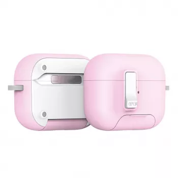 Dux Ducis PECQ Series PC+TPU Cover with Hook for Apple AirPods Pro (2nd Gen) White Pink