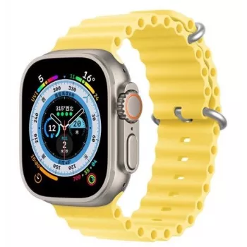 Dux Ducis Silicone Watch Strap for Apple Watch 8/7/6/5/4/3/2/SE (38/40/41mm) - Geltona
