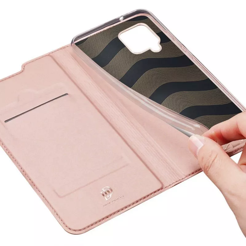 DUX DUCIS Skin Pro Flip Case Samsung Galaxy A54 5G, rožinė, PU oda su kortelių kišene ir stovu