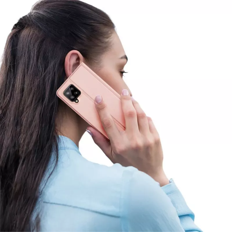 DUX DUCIS Skin Pro Flip Case Samsung Galaxy A54 5G, rožinė, PU oda su kortelių kišene ir stovu