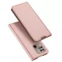 Dux Ducis Skin Pro Flip Case, skirtas Xiaomi Redmi 10C, PU oda su kortelių kišene ir stoveliu, rožinė