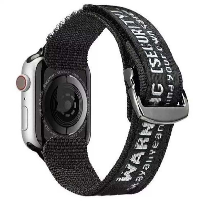Dux Ducis Strap (Outdoor Version) for Apple Watch Ultra, SE, Series 8, 7, 6, 5, 4, 3, 2, 1 (49, 45, 44, 42 mm) Nylon Band Black Silver