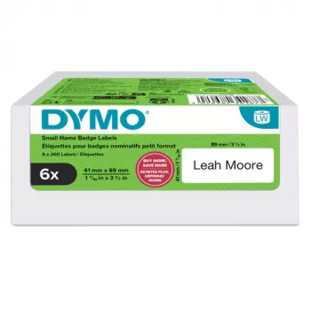 DYMO LabelWriter vardo ženkliukų etiketės, 89 x 41 mm, baltos, nuimamos, 300 vnt. (2234187)