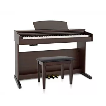Dynatone SLP-175 RW skaitmeninis pianinas su 88 klavišų svertine klaviatūra, 128 balsų polifonija, 40 garsų, 3 pedalais, 2x15W garsiakalbiais, USB MIDI, raudonmedžio spalvos