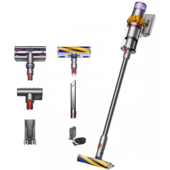 Dyson V15 Detect Absolute belaidis dulkių siurblys, nerūdijančio plieno, 240AW, LCD ekranas, 60 min veikimo