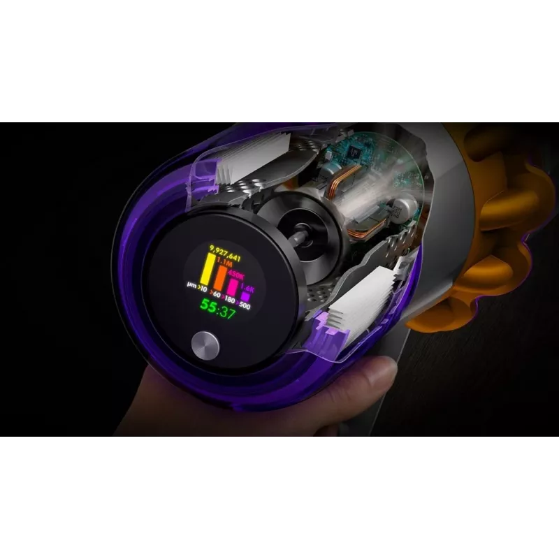 Dyson V15s Detect Submarine 2-in-1 siurblys, sausas ir šlapias, be maišelio, 0.77 l, nikelio/geltonos spalvos