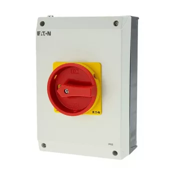 Eaton P3-63/I4/SVB 3 polių pagrindinis jungiklis su avariniu sustabdymu, 63 A, montuojamas ant paviršiaus, IP65