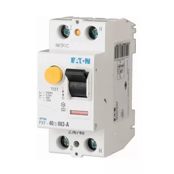 EATON PXF-40/2/003-A liekamosios srovės grandinės pertraukiklis (RCCB), 2 polių, 40 A, 30 mA, A tipas, 230/400 V AC