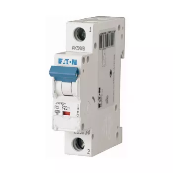 Eaton PXL-B20/1 20A 1 poliaus B tipo 10kA miniatiūrinis grandinės pertraukiklis DIN bėgeliui