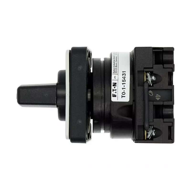 Eaton T0-1-15431/E 1 poliaus kumštelinis jungiklis 20A, 690V AC, juoda/pilka, priekinis montavimas, IP65