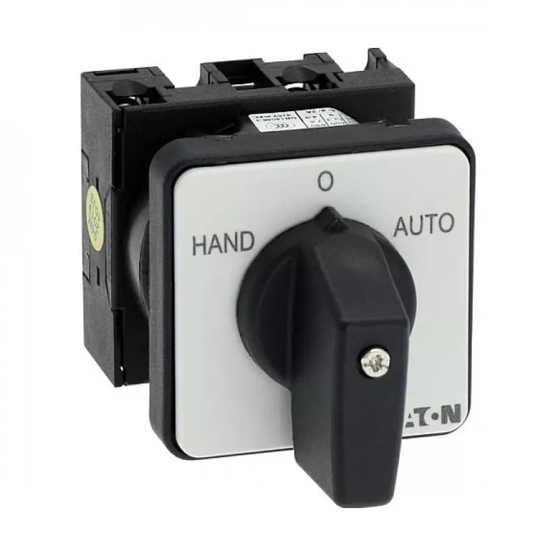 Eaton T0-1-15431/E 1 poliaus kumštelinis jungiklis 20A, 690V AC, juoda/pilka, priekinis montavimas, IP65