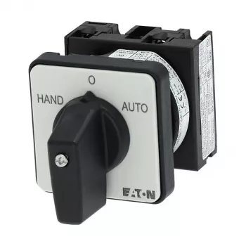 Eaton T0-1-15431/E 1 poliaus kumštelinis jungiklis 20A, 690V AC, juoda/pilka, priekinis montavimas, IP65