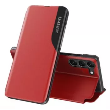 Eco Samsung Galaxy S23+ su Flip Stand Leather View Case Raudona