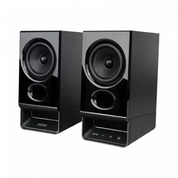 Edifier R20BT Kompaktiški Bluetooth 2.0 garsiakalbiai su aplinkos apšvietimu, juodi