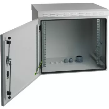 EFB Elektronik 19 colių sieninis korpusas IP55, 16U, plieninės durelės, gylis 600 mm, RAL 7035