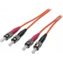 EFB Elektronik ECOFIBER Duplex Jumper ST-ST 62.5/125µm OM1 LSZH Orange 3,0mm 0,5m