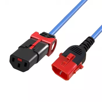 EFB Elektronik Maitinimo ilginimo laidas C14 – C13 180° Dual-Lock mėlynas 2 m