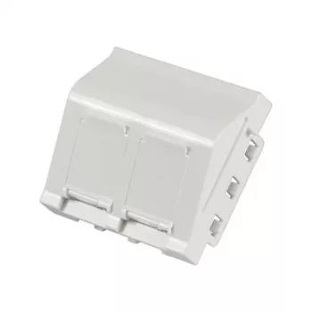 EFB ET-25028 Centrinė montavimo plokštelė 2 Keystone moduliams, kampuota išvada, 45x45 mm