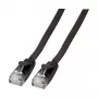 EFB RJ45 Flat Patch Cable Cat.6A U/UTP PVC 0.25m Black