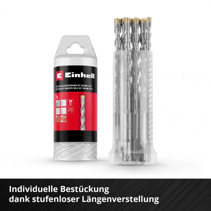 Einhell 265510 SDS-plus gręžtuvų rinkinys, 7 vnt., Ø 6-14 mm, 160 mm
