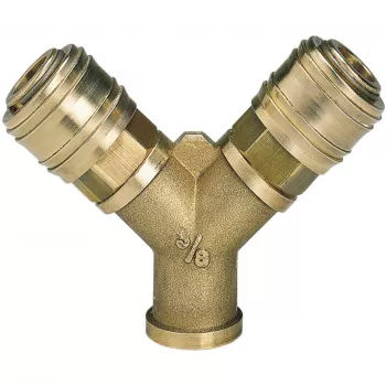 Einhell suspausto oro paskirstytojas su 2 greitaisiais sujungimais, R 3/8 colio vidinis sriegis, nikeliuotas žalvaris 4139680