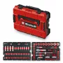 Einhell E-Case 92 dalių dirbtuvių įrankių rinkinys (370514) – chromo-vanadžio plienas, juoda/raudona