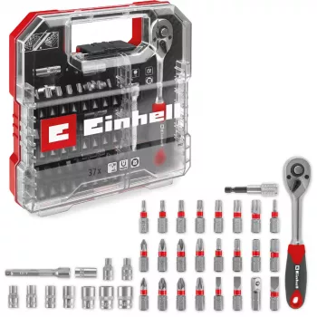 EINHELL-KWB Lizdų ir antgalių rinkinys 1/4 colio 37 dalių L-CASE dėkle